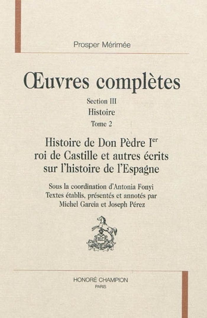 Couverture du livre « Histoire » de Prosper Mérimée, librairie Les Contes Infusés à Corte