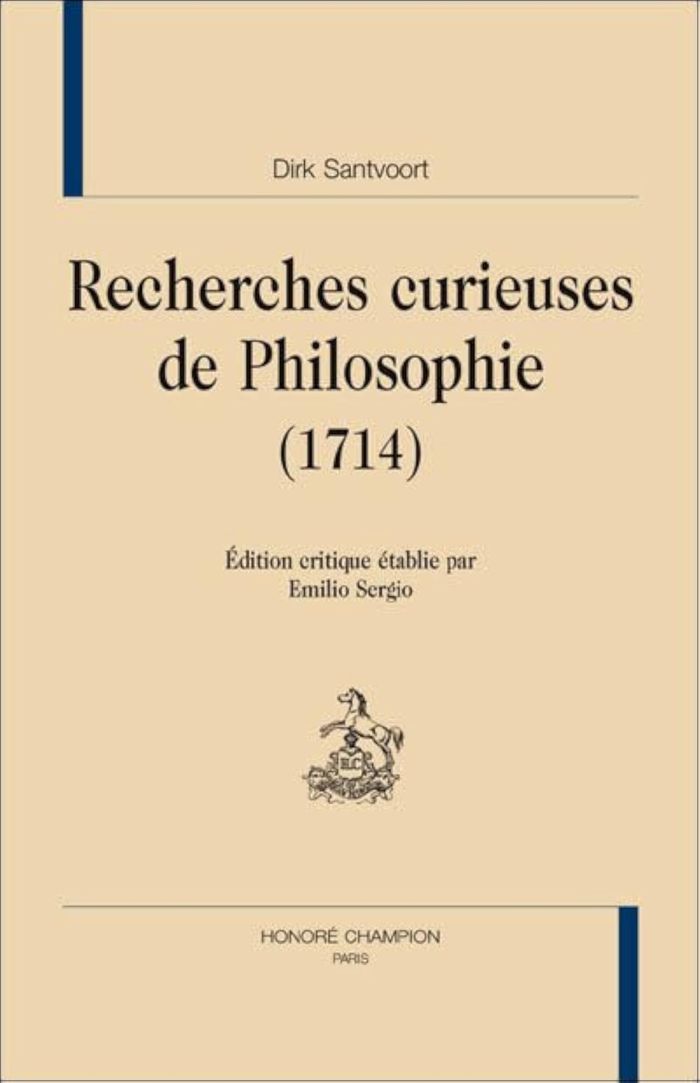 Couverture du livre « RECHERCHES CURIEUSES DE PHILOSOPHIE 1714 » de Santvoort/stancati, librairie Les Contes Infusés à Corte