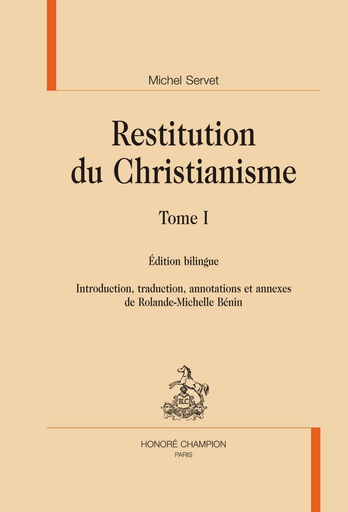 Couverture du livre « RESTITUTION DU CHRISTIANISME. 2 VOLUMES » de Michel Servet, librairie Les Contes Infusés à Corte