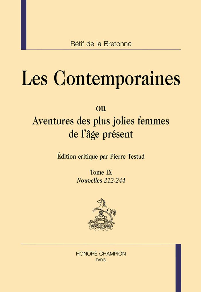 Couverture du livre « LES CONTEMPORAINES T9 : NOUVELLES 212-244 », librairie Les Contes Infusés à Corte