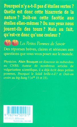 Quatrième de couverture de « POURQUOI N'Y A-T-IL PAS D'ETOILES VERTES ? »