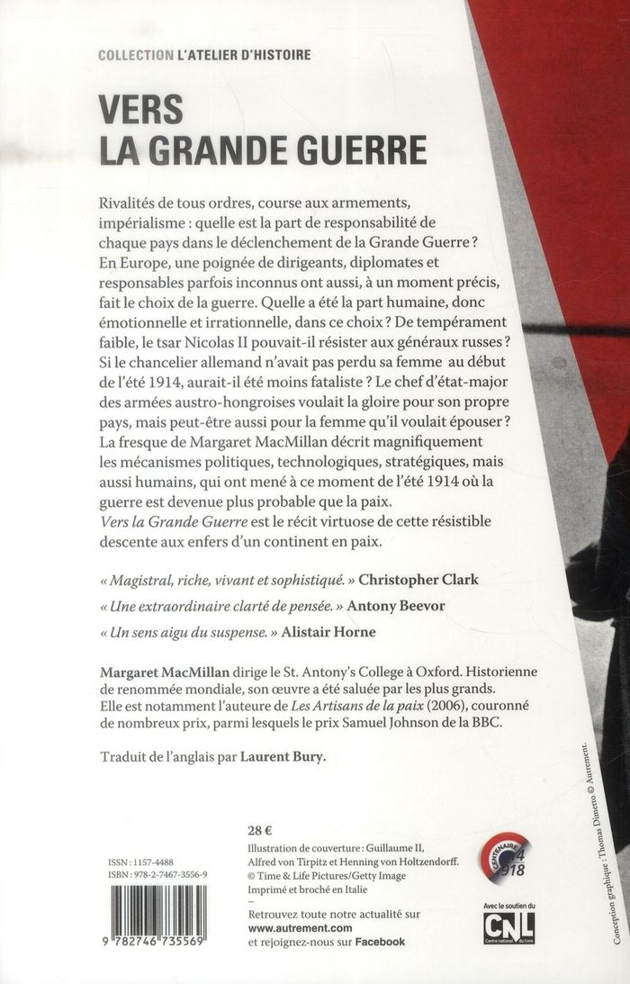 Quatrième de couverture de « Vers la Grande guerre : comment l'Europe a renoncé à la paix »