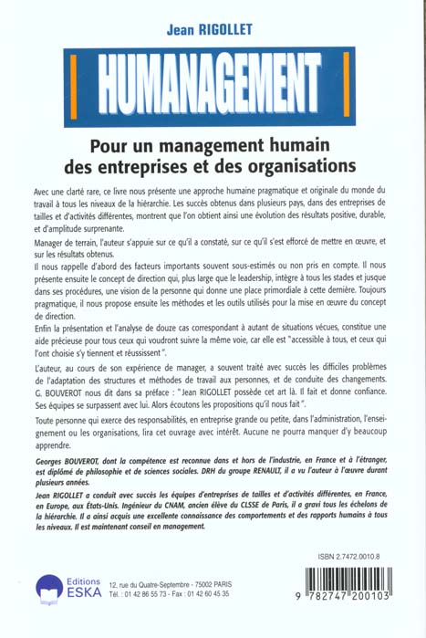 Quatrième de couverture de « HUMANAGEMENT »