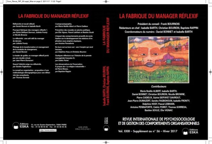 Couverture du livre « LA FABRIQUE DU MANAGER REFLEXIF-RIP56 VOL XXIII-SUPP HIVER 2017 - REVUE INTERNATIONALE DE PSYCHOSOCI » de Eska Editions, librairie Les Contes Infusés à Corte