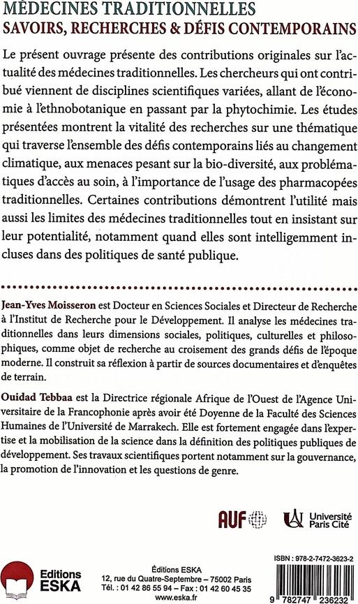 Quatrième de couverture de « Médecines traditionnelles : savoirs, recherches et défis contemporains »