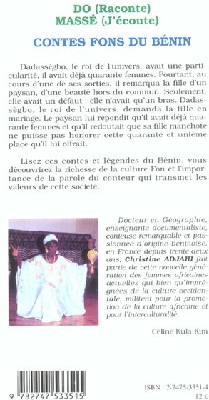 Quatrième de couverture de « DO MASSE - CONTES FONS DU BENIN »