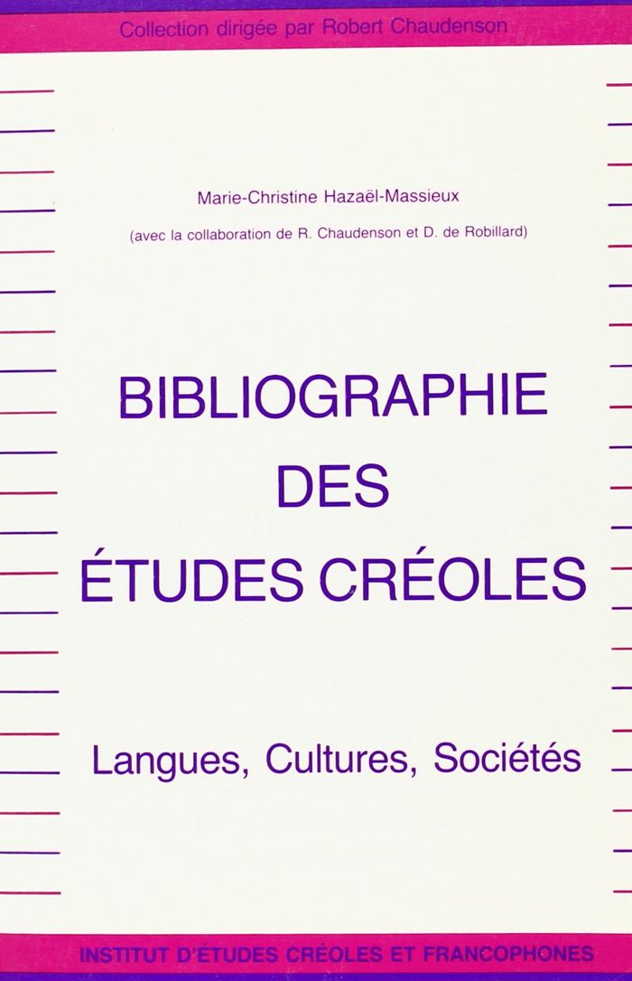 Couverture du livre « BIBLIOGRAPHIE DES ETUDES CREOLES » de Mari Hazael-Massieux, librairie Les Contes Infusés à Corte