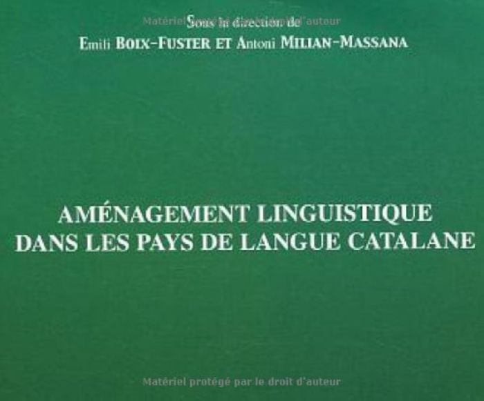Couverture du livre « AMENAGEMENT LINGUISTIQUE DANS LES PAYS DE LANGUE CATALANE » de Milian-Massana, librairie Les Contes Infusés à Corte