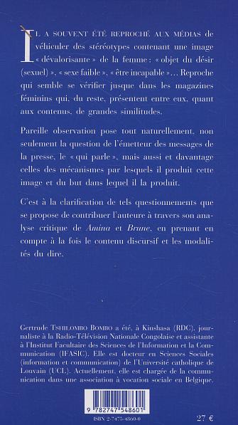 Quatrième de couverture de « LA FEMME DANS LA PRESSE FEMININE AFRICAINE - APPROCHE SEMIO-PRAGMATIQUE »