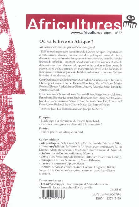 Quatrième de couverture de « OU VA LE LIVRE EN AFRIQUE ? - VOL57 »