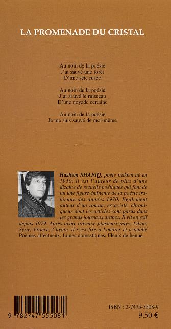 Quatrième de couverture de « PROMENADE DU CRISTAL »