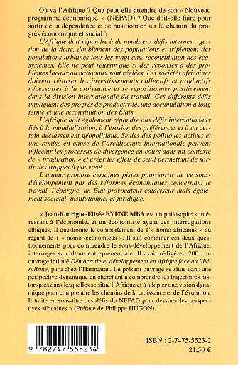 Quatrième de couverture de « L'AFRIQUE SUR LE CHEMIN DE LA CROISSANCE ET DE L'EVOLUTION - LES DEFIS DU NEPAD »