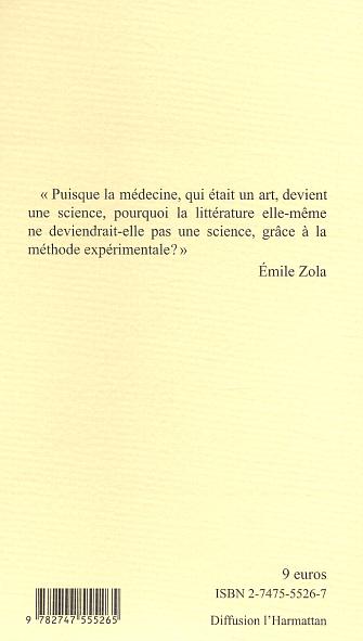Quatrième de couverture de « LE ROMAN EXPERIMENTAL »
