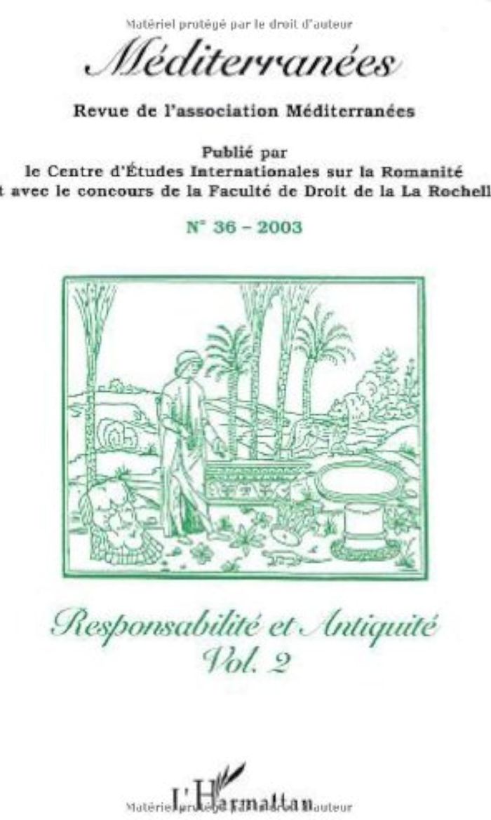 Couverture du livre « RESPONSABILITE ET ANTIQUITE - VOL02 » de Solange Segala, librairie Les Contes Infusés à Corte