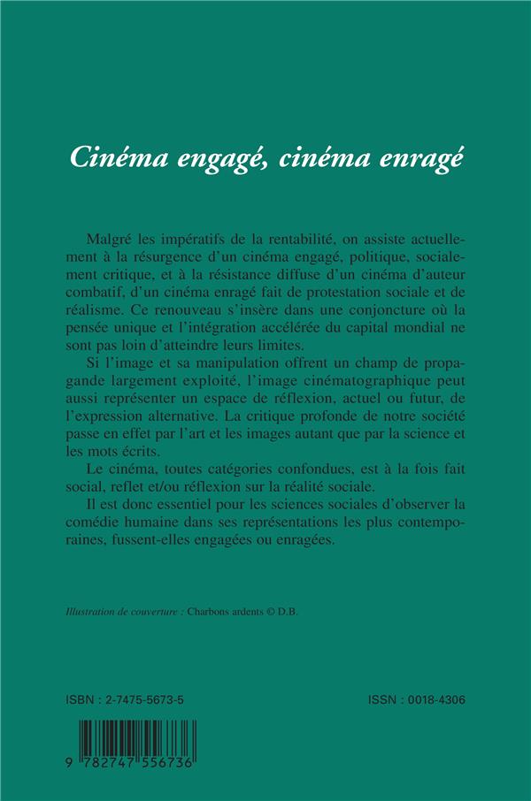 Quatrième de couverture de « CINEMA ENGAGE, CINEMA ENRAGE - REEDITION »