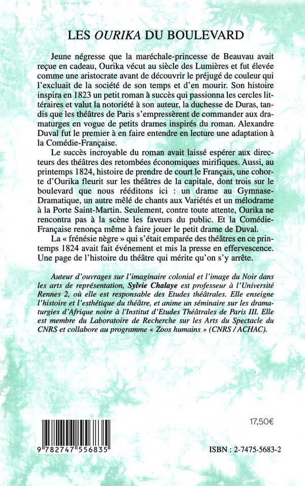 Quatrième de couverture de « LES "OURIKA" DU BOULEVARD »