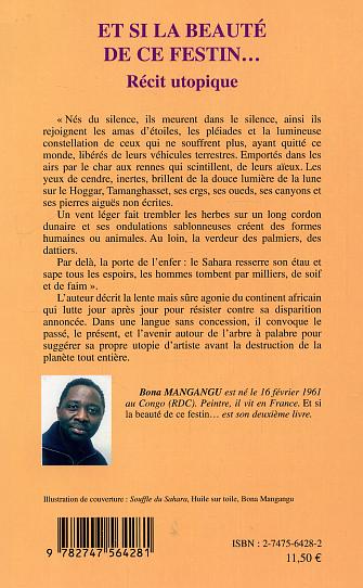 Quatrième de couverture de « ET SI LA BEAUTE DE CE FESTIN  - RECIT UTOPIQUE »