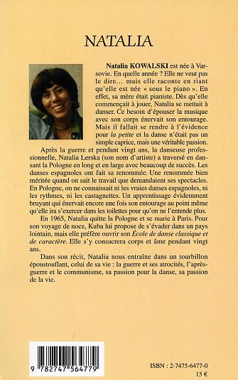 Quatrième de couverture de « NATALIA »