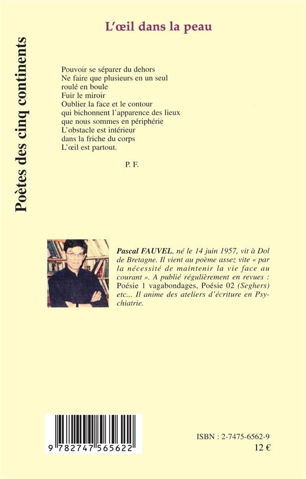 Quatrième de couverture de « L' IL DANS LA PEAU »