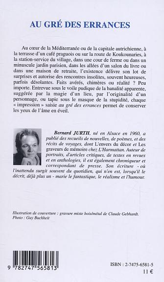 Quatrième de couverture de « AU GRE DES ERRANCES »