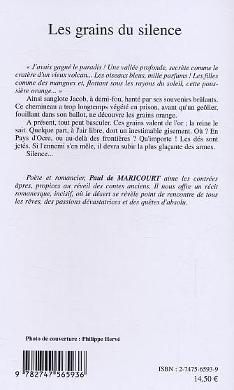 Quatrième de couverture de « LES GRAINS DU SILENCE »