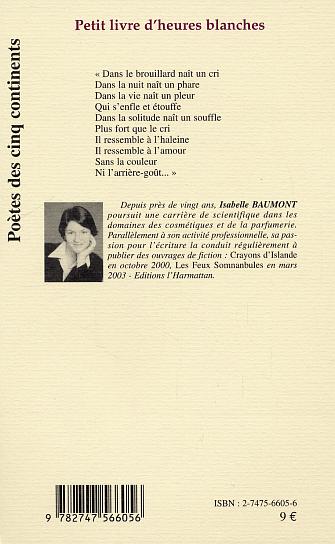 Quatrième de couverture de « PETIT LIVRE D'HEURES BLANCHES »