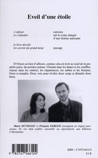 Quatrième de couverture de « EVEIL D'UNE ETOILE »
