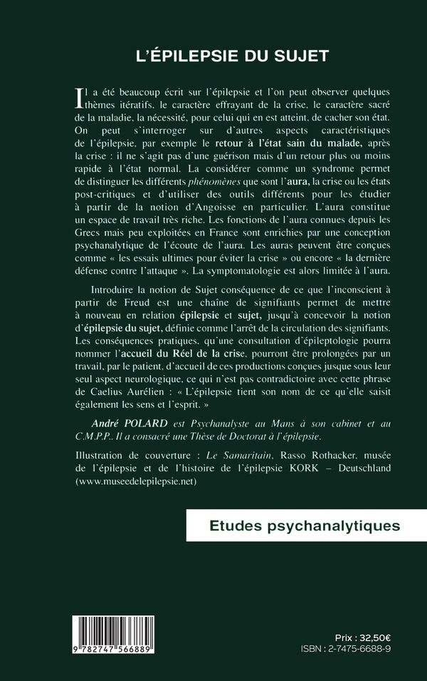 Quatrième de couverture de « L'EPILEPSIE DU SUJET »