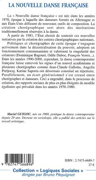 Quatrième de couverture de « LA NOUVELLE DANSE FRANCAISE »