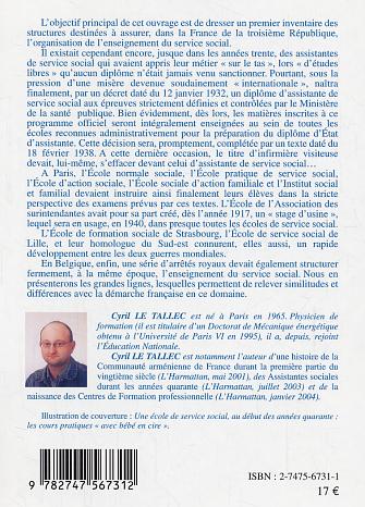 Quatrième de couverture de « LES ECOLES DE SERVICE SOCIAL - 1910-1945 »