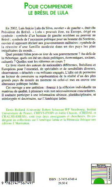 Quatrième de couverture de « POUR COMPRENDRE LE BRESIL DE LULA »