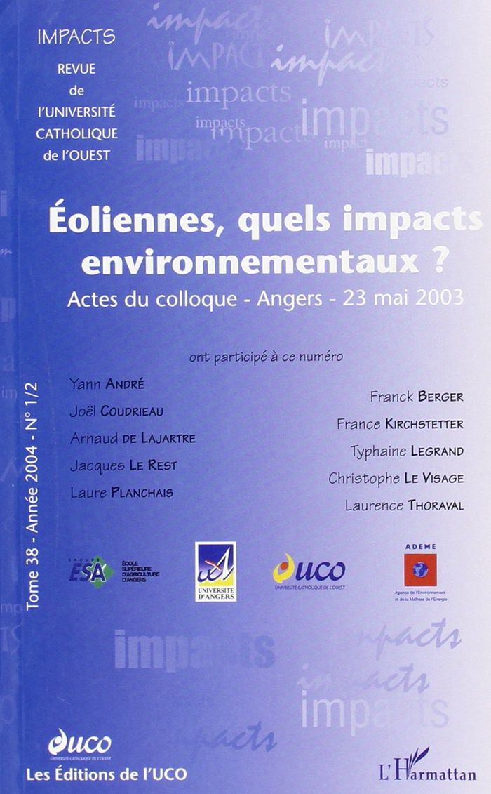 Couverture du livre « EOLIENNES (REVUE) QUELS IMPACTS ENVIRONNEMENTAUX », librairie Les Contes Infusés à Corte