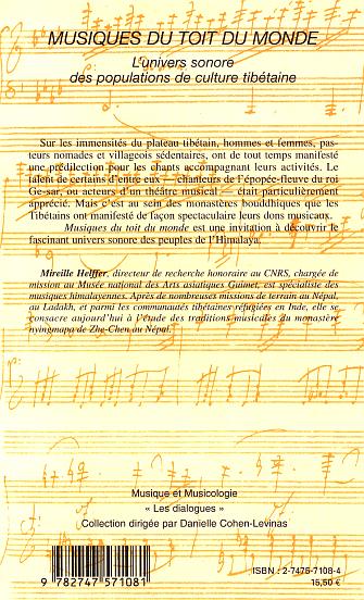 Quatrième de couverture de « MUSIQUES DU TOIT DU MONDE - L'UNIVERS SONORE DES POPULATIONS DE CULTURE TIBETAINE »