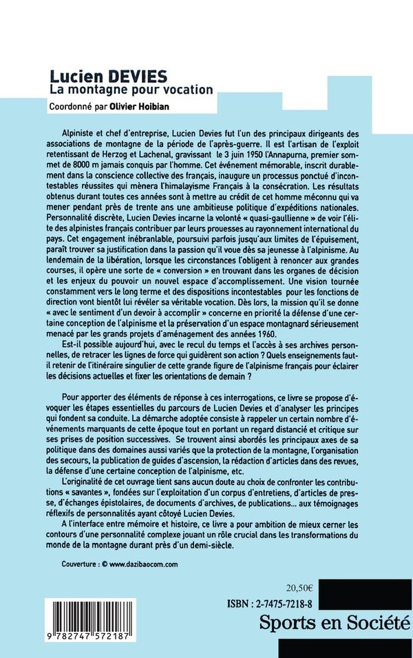 Quatrième de couverture de « LUCIEN DEVIES »