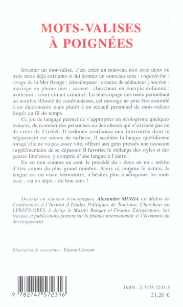 Quatrième de couverture de « MOTS-VALISES A POIGNEES »