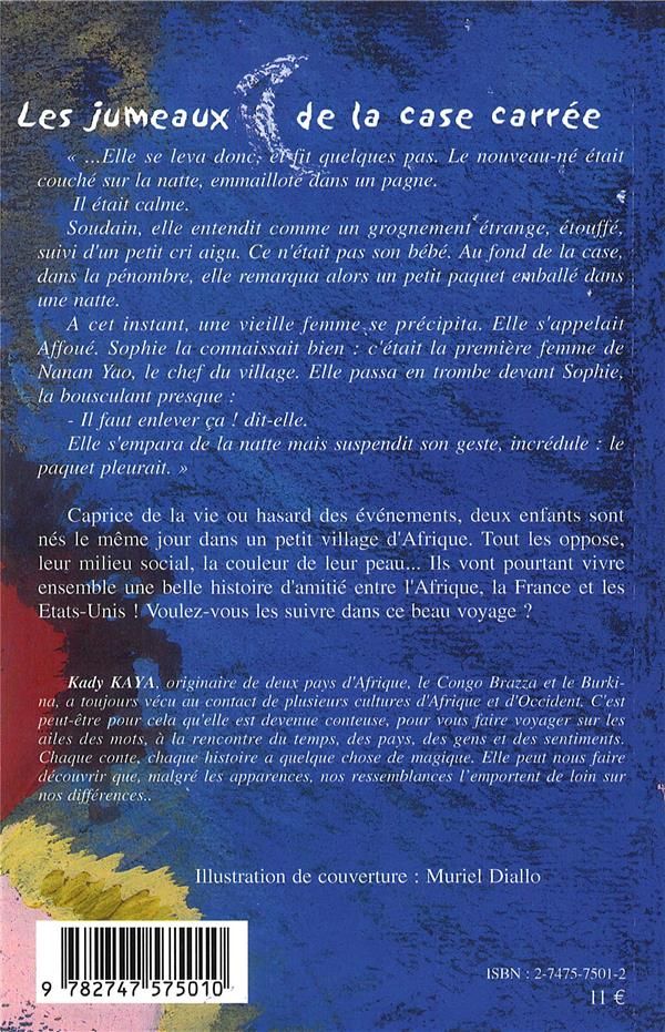 Quatrième de couverture de « LES JUMEAUX DE LA CASE CARREE »