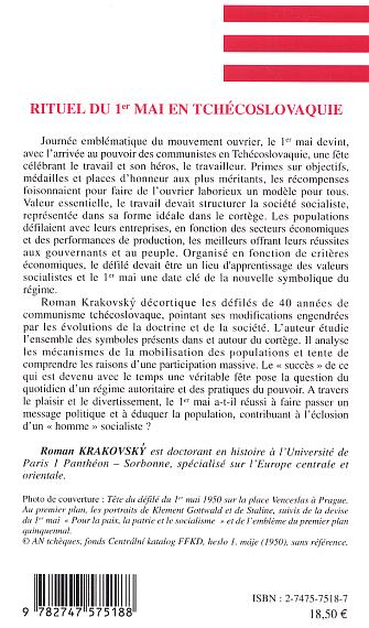 Quatrième de couverture de « RITUEL DU 1ER MAI EN TCHECOSLOVAQUIE - 1948-1989 »