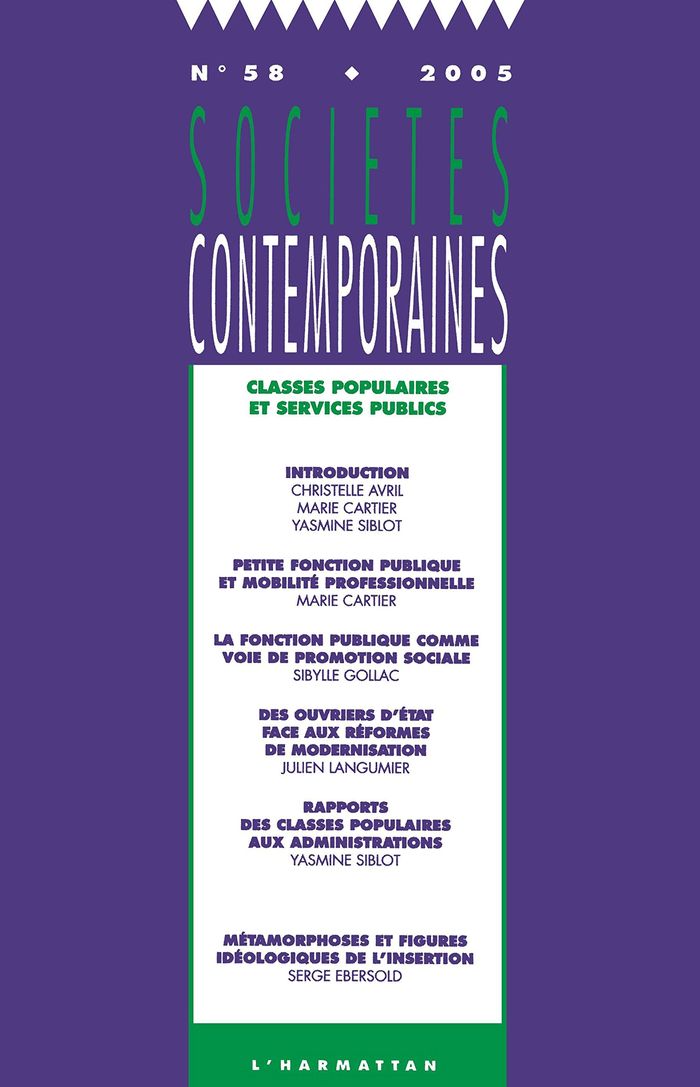 Couverture du livre « CLASSES POPULAIRES ET SERVICES PUBLICS - VOL58 » de Langumier/siblot, librairie Les Contes Infusés à Corte