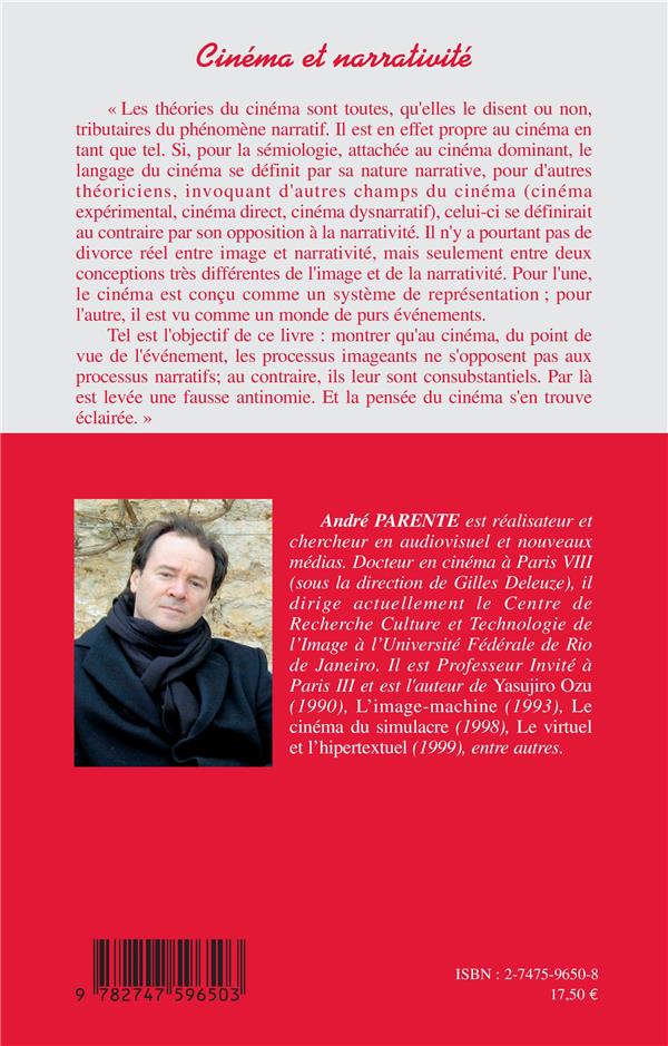 Quatrième de couverture de « CINEMA ET NARRATIVITE »