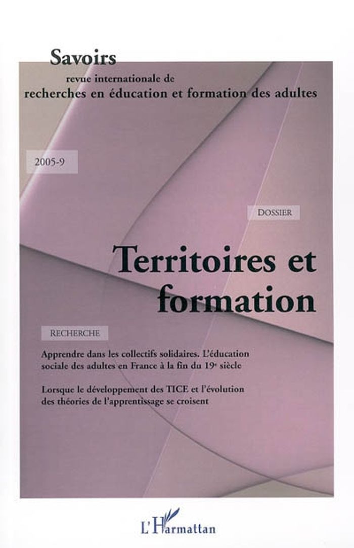Couverture du livre « TERRITOIRES ET FORMATION - VOL09 » de Laot/santelmann, librairie Les Contes Infusés à Corte