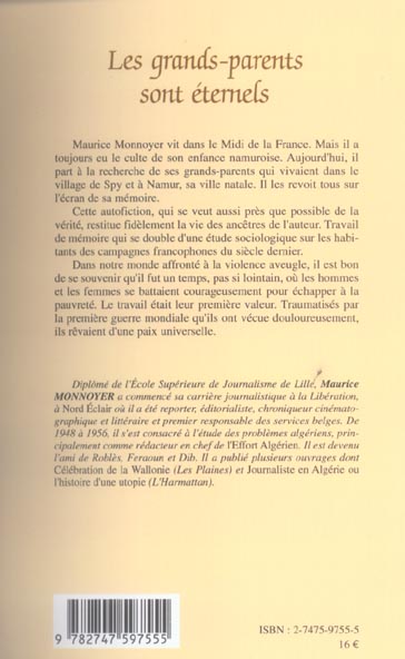 Quatrième de couverture de « LES GRANDS-PARENTS SONT ETERNELS »