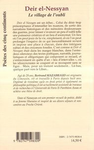 Quatrième de couverture de « DEIR EL-NESSYAN - LE VILLAGE DE L'OUBLI »
