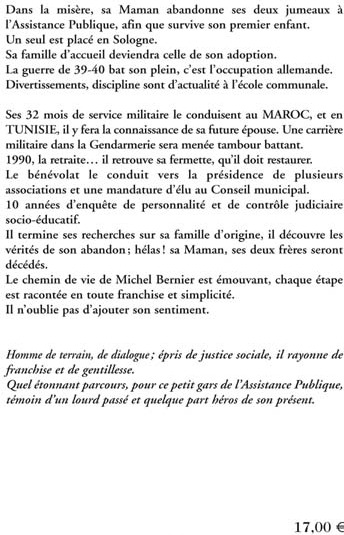 Quatrième de couverture de « UN PETIT GARS DE L'ASSISTANCE PLACE EN SOLOGNE »