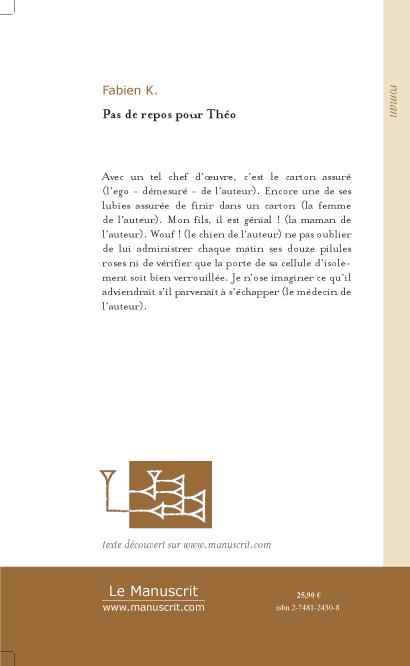 Quatrième de couverture de « PAS DE REPOS POUR THEO »