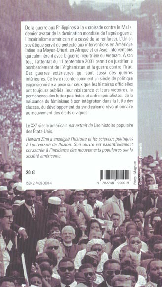 Quatrième de couverture de « LE XXEME SIECLE AMERICAIN - UNE HISTOIRE POPULAIRE DE 1890 A NOS JOU »