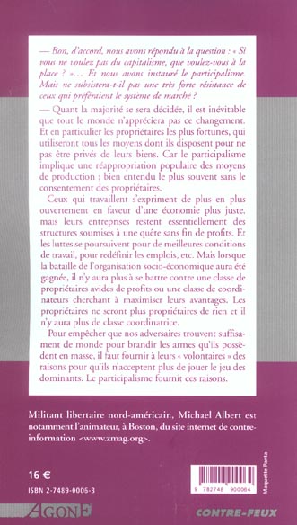 Quatrième de couverture de « APRES LE CAPITALISME - ELEMENTS D'ECONOMIE PARTICIPALISTE »