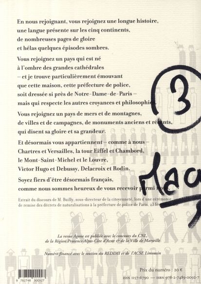 Quatrième de couverture de « AGONE 40 - L INVENTION DE L IMMIGRATION »