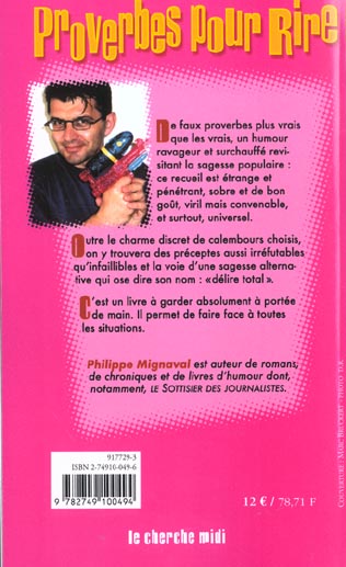 Quatrième de couverture de « PROVERBES POUR RIRE »