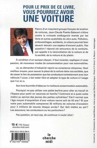 Quatrième de couverture de « POUR LE PRIX DE CE LIVRE, VOUS POURRIEZ AVOIR UNE VOITURE »