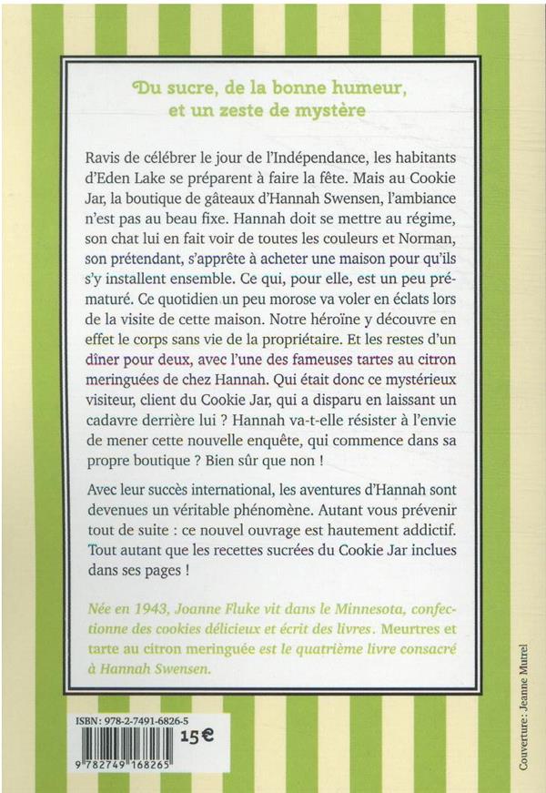 Quatrième de couverture de « Meurtres et tarte au citron meringuée »
